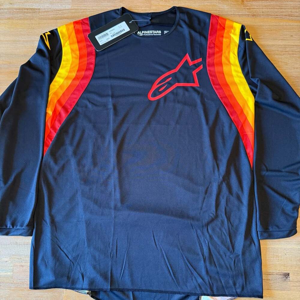 New Alpinestars Fluid Corsa Jersey L Black Motocross MX Dirt Bike Riding NWT